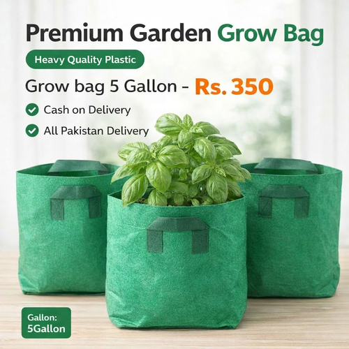 5 Gallon Fabric Growing Bag | Hard Cloth Plant Bag | Breathable Root Pruning Container | Garden & Home Planter