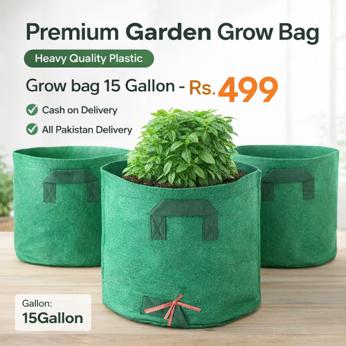 15 Gallon Fabric Growing Bag | Hard Cloth Plant Bag | Extra Large Breathable Root Pruning Container | Garden Planter